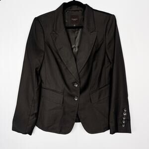The Limited Collection Size 10 Brown Two Button Blazer Long Sleeve Career Work